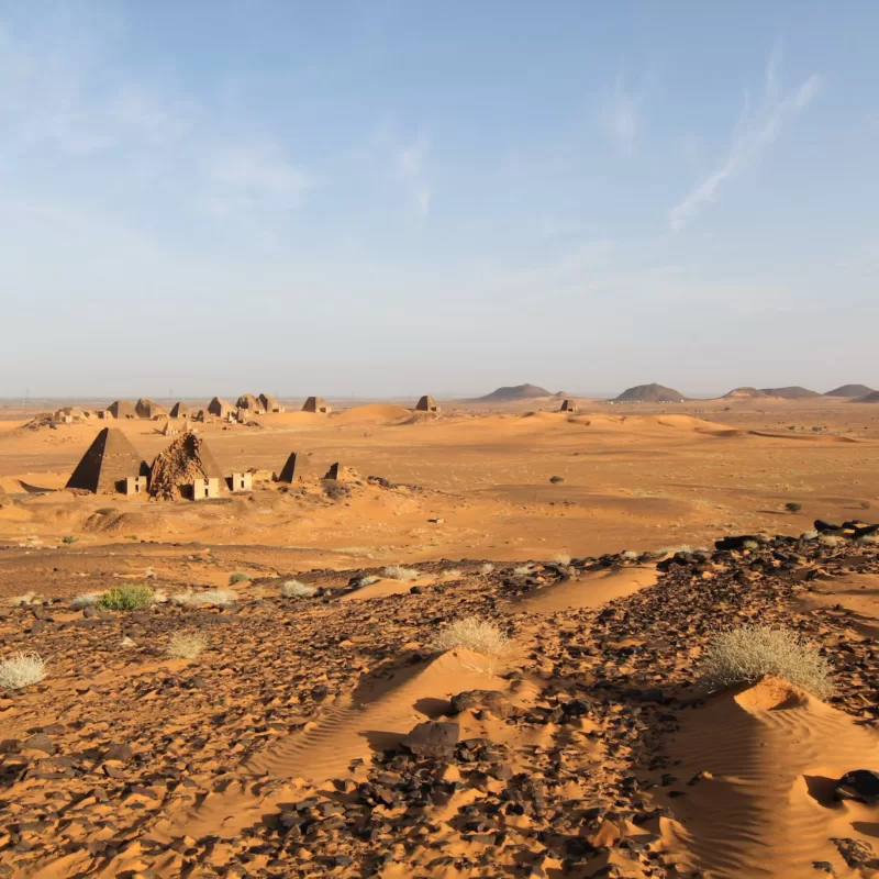 pyramids on the desert